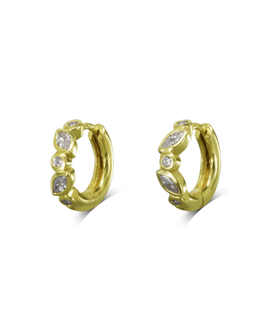 Unique Water Bubbles Mini Diamond Hoop Earrings - Pruden and Smith