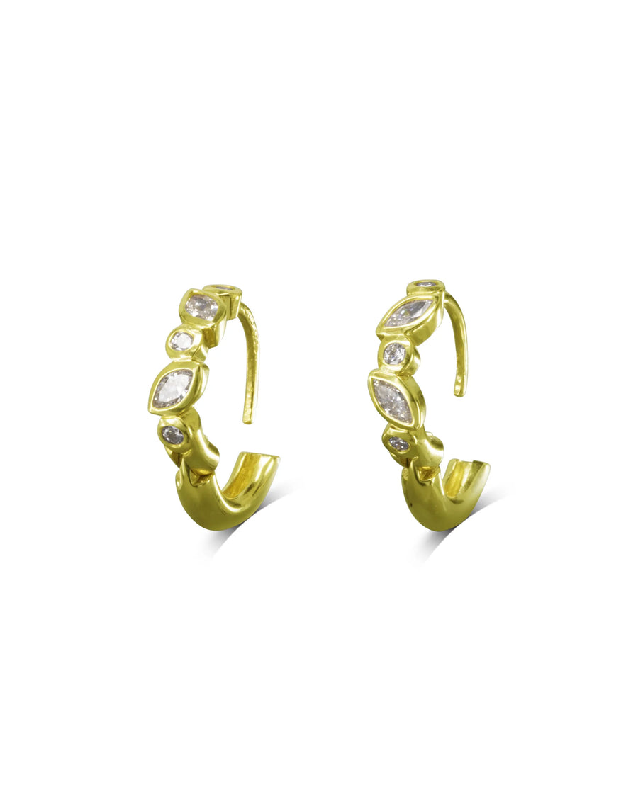 Handmade Water Bubbles Mini Diamond Hoop Earrings - Pruden and Smith