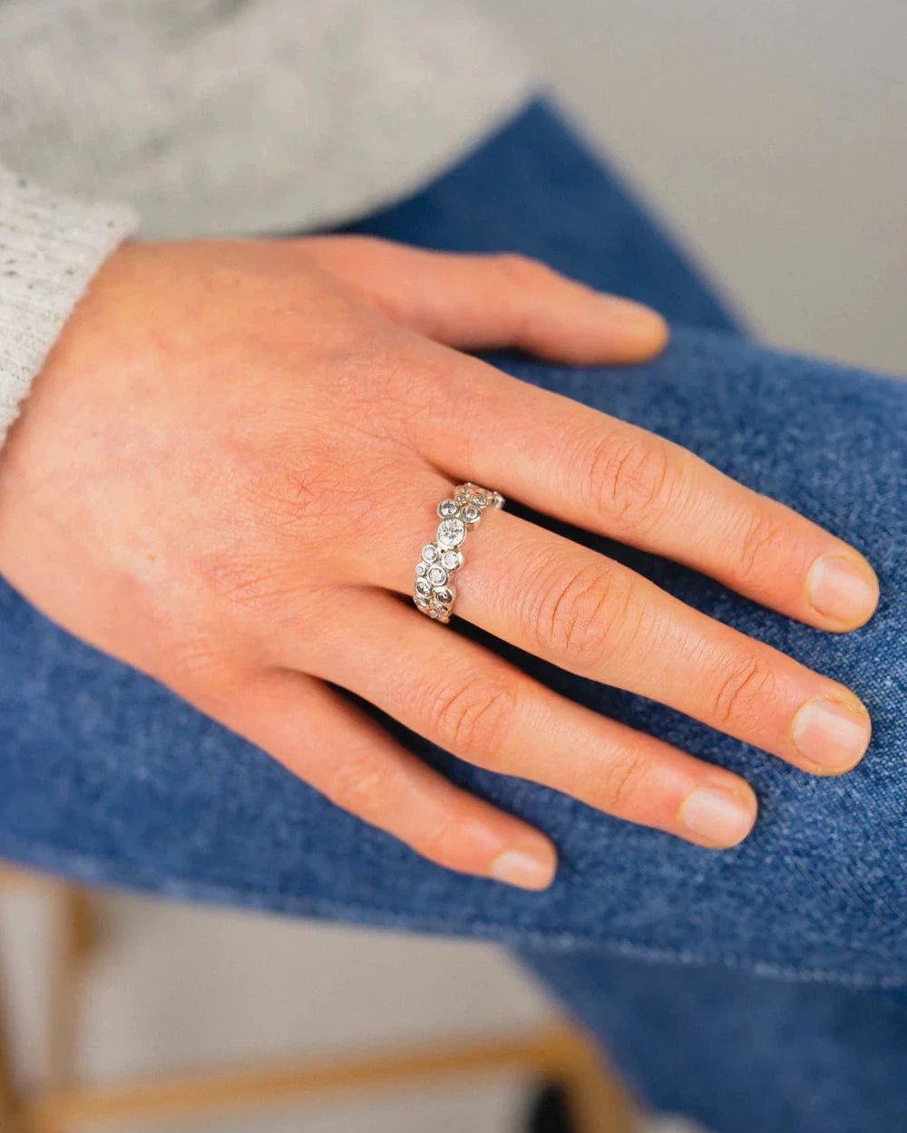 Water Bubbles Multi Shape Diamond Platinum Eternity Ring Ring Pruden and Smith