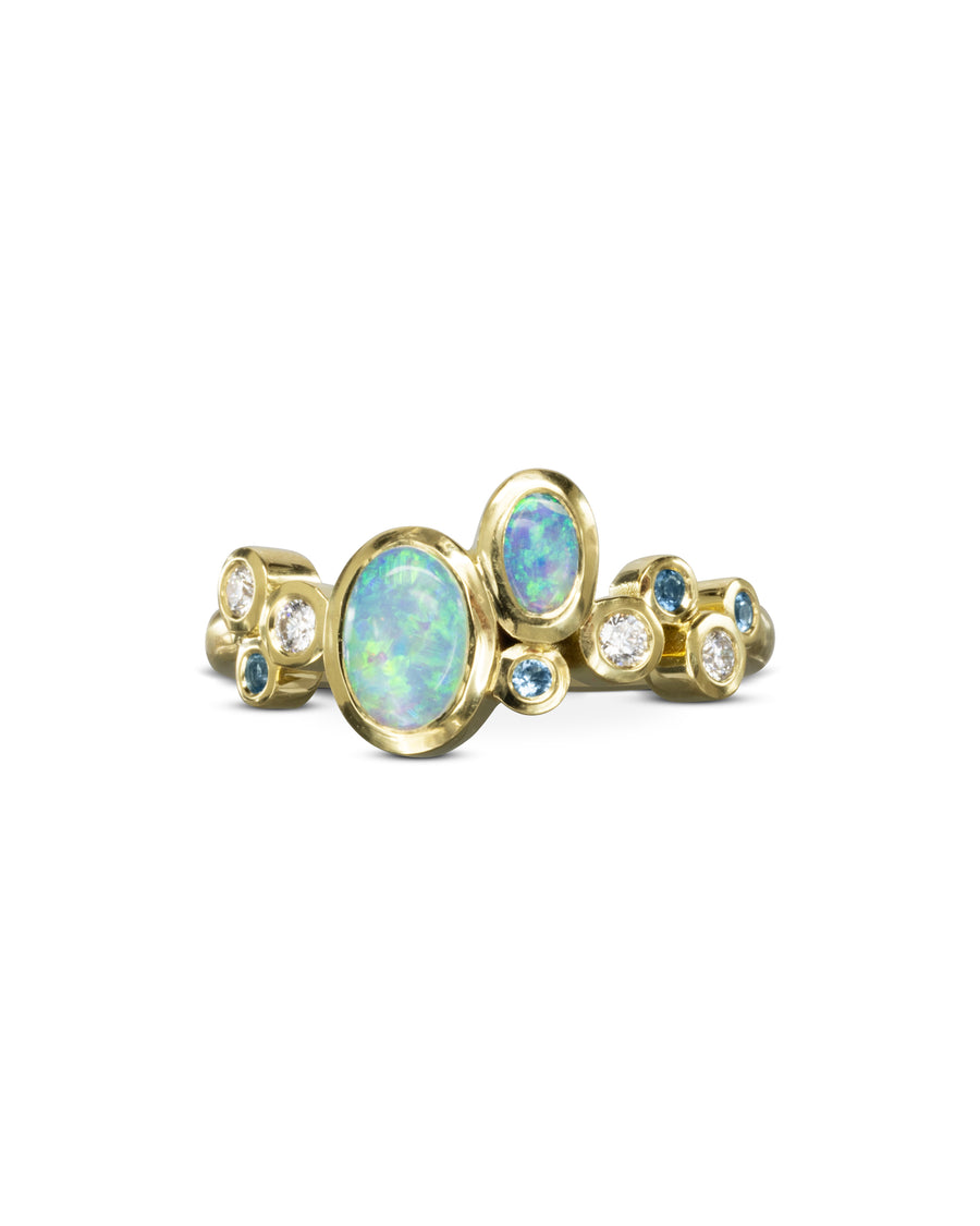 Water Bubbles Offset Opal Ring Ring Pruden and Smith