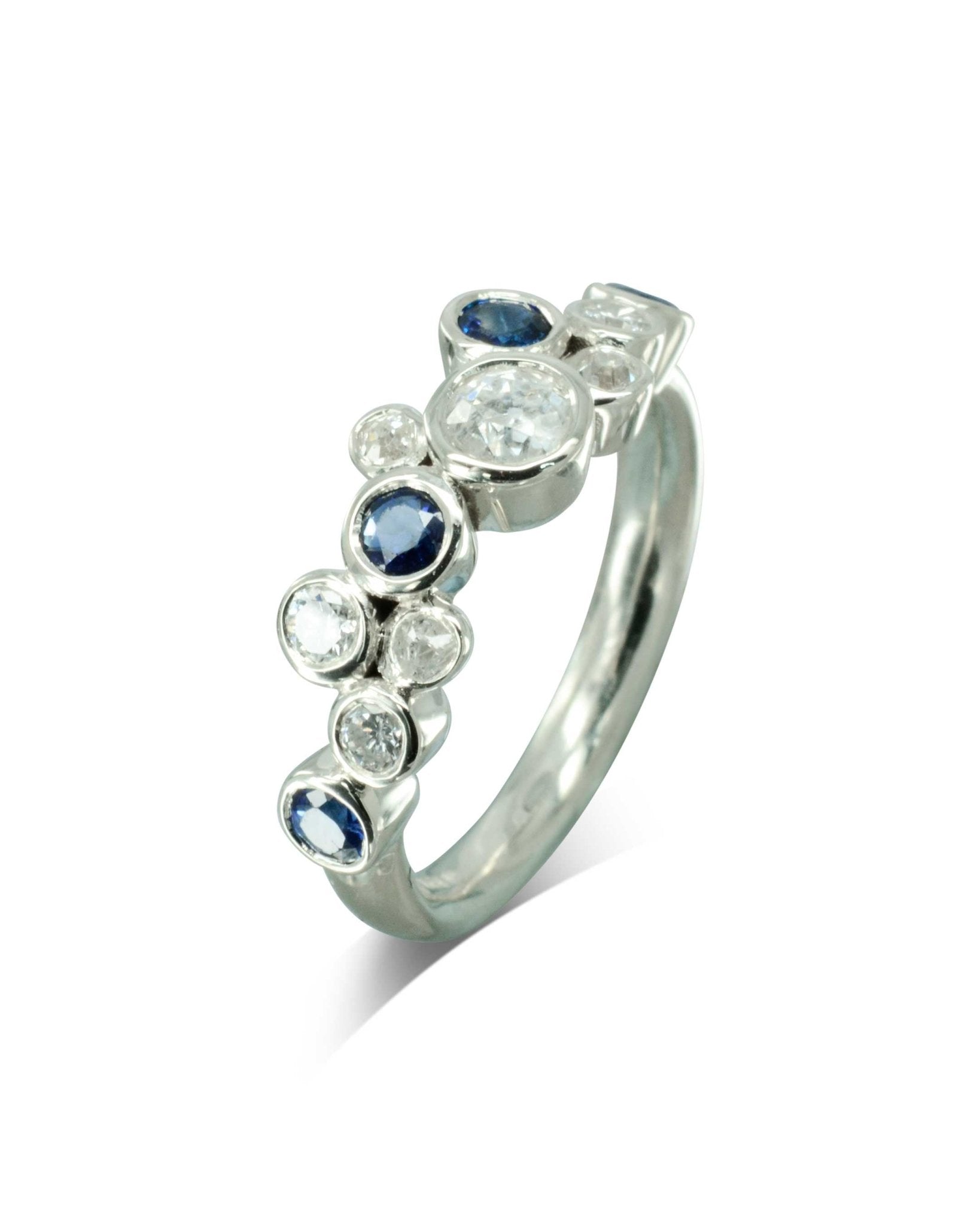Water Bubbles Random Sapphire and Diamond Eternity Ring Ring Pruden and Smith