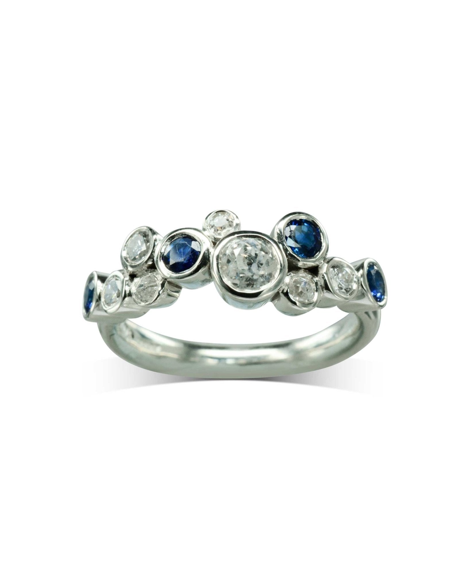Water Bubbles Random Sapphire and Diamond Eternity Ring Ring Pruden and Smith