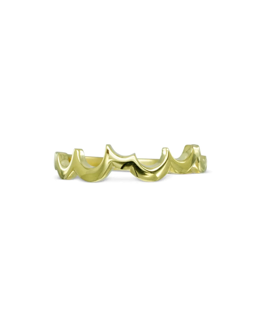 Gold water bubbles shaped wedding band.