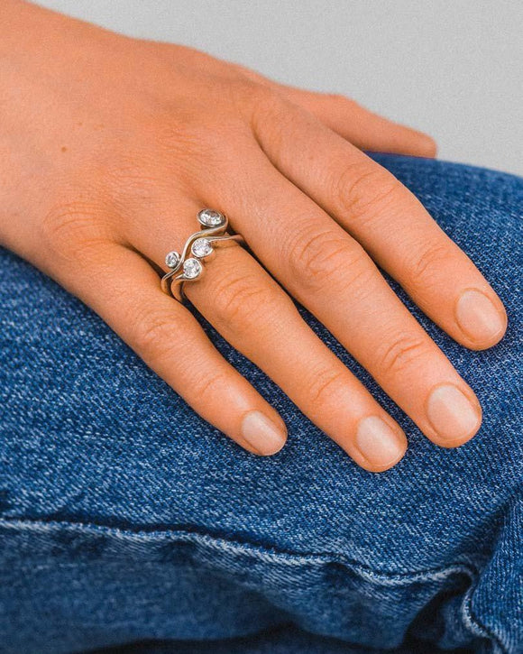 Water Bubbles Two Strand Diamond Ring Ring Pruden and Smith