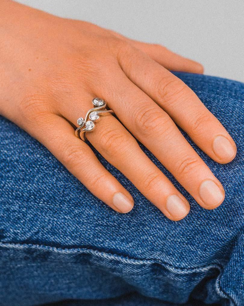 Water Bubbles Two Strand Diamond Ring Ring Pruden and Smith