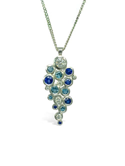 Water Bubbles Diamond and Sapphire Pendant Pendant Pruden and Smith   