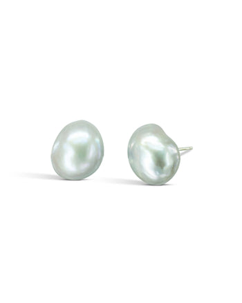 Baroque Pearl Yellow Gold Stud Earrings Earring Pruden and Smith   