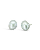 Baroque Pearl Yellow Gold Stud Earrings Earring Pruden and Smith   