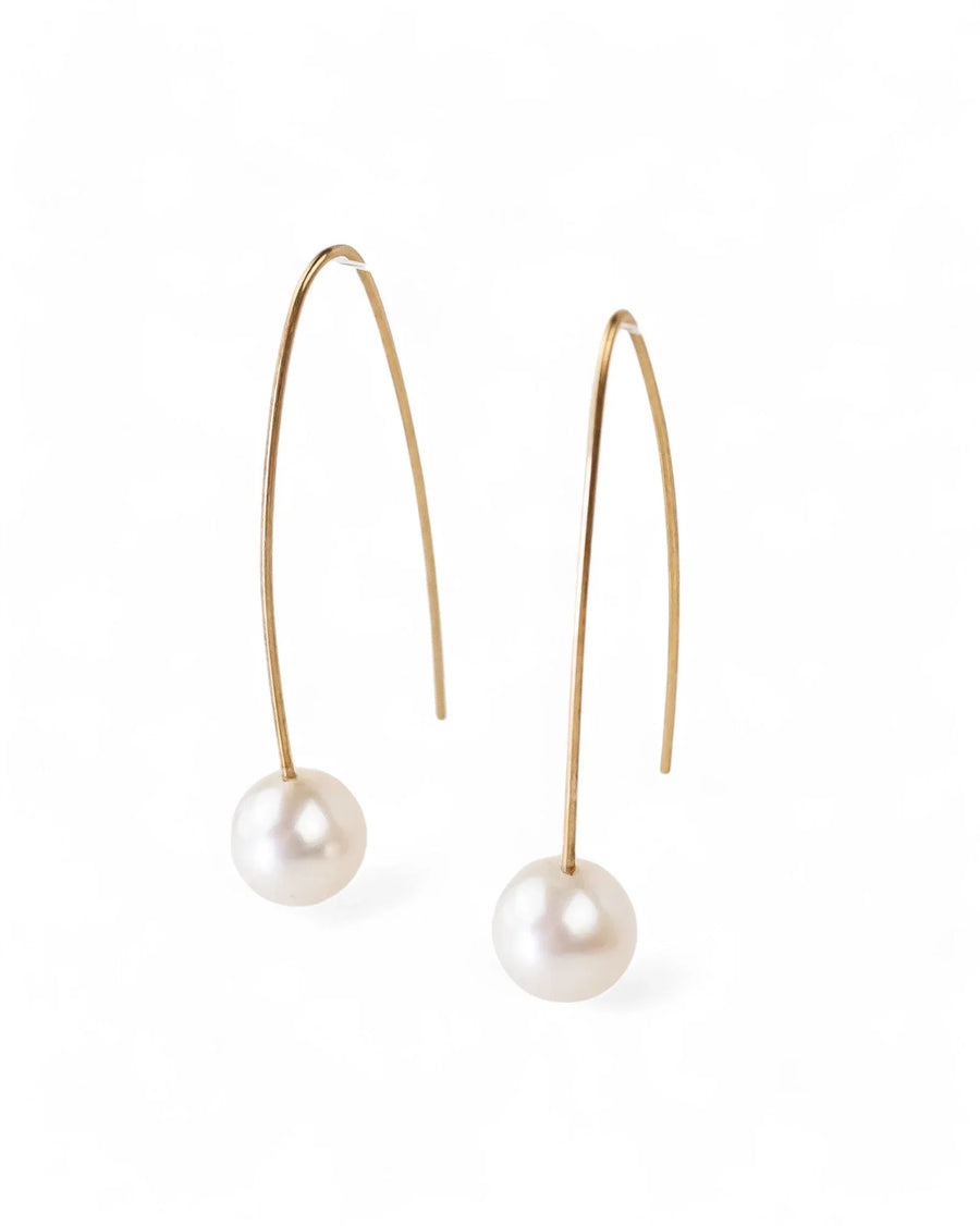 White Pearl Drop Earrings Earrings Pruden and Smith