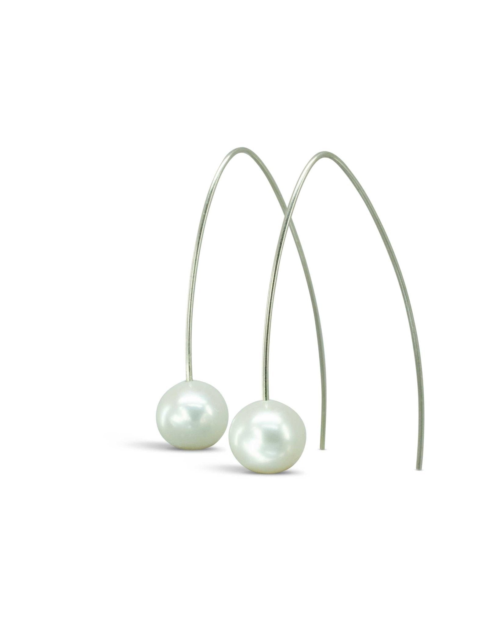 White Pearl Drop Earrings Earrings Pruden and Smith 9ct White Gold