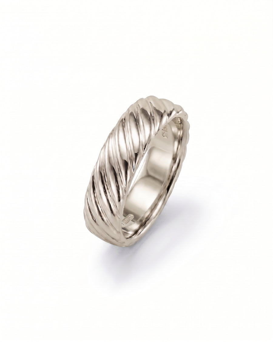 white gold twisted mens wedding ring