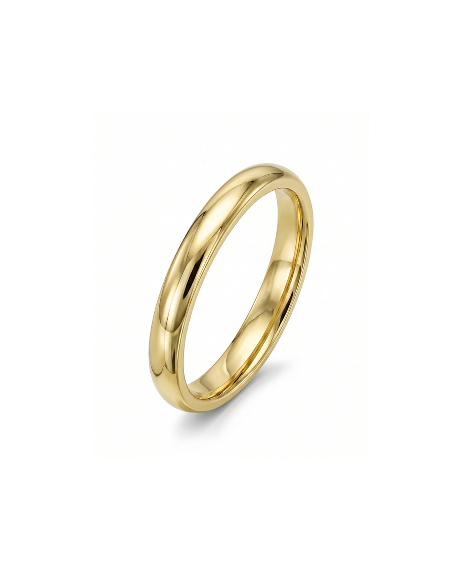Gold classic low court wedding ring.