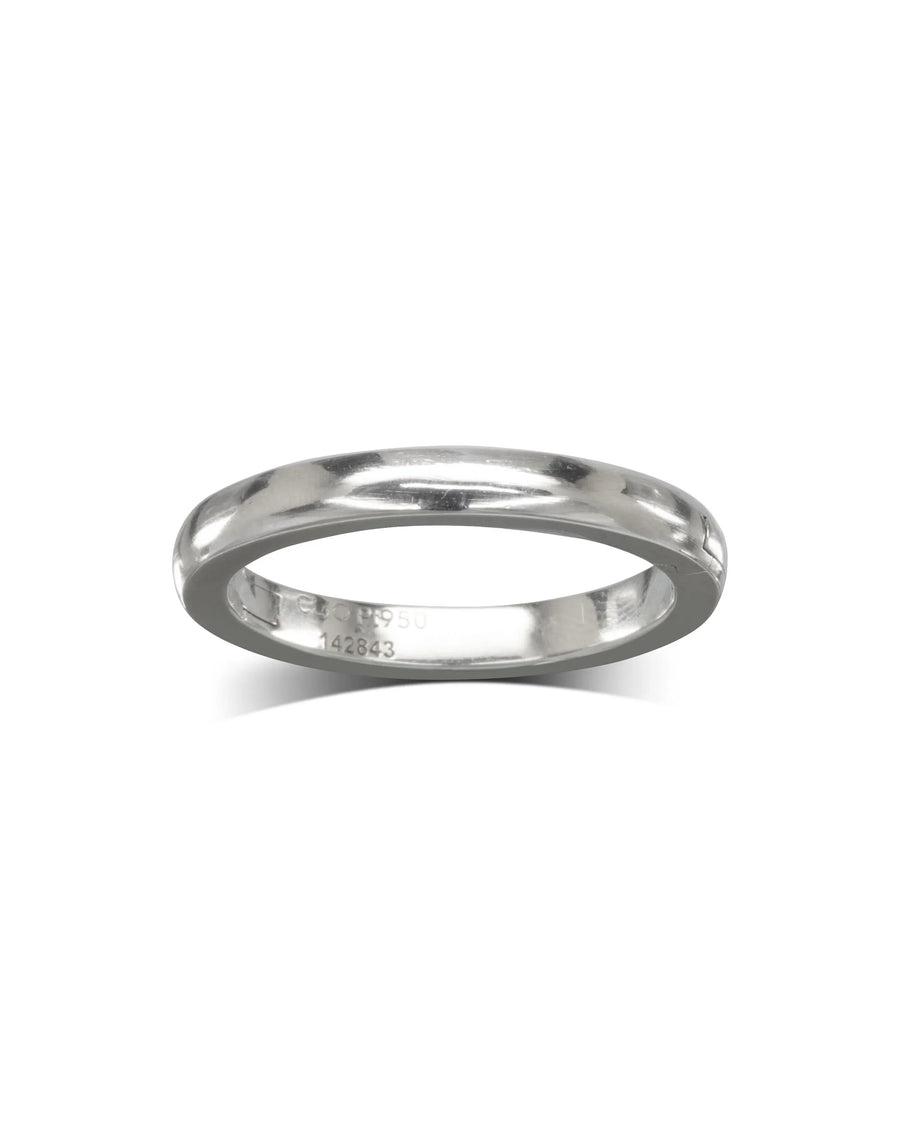 Platinum women's hinged wedding band with a polished finish.