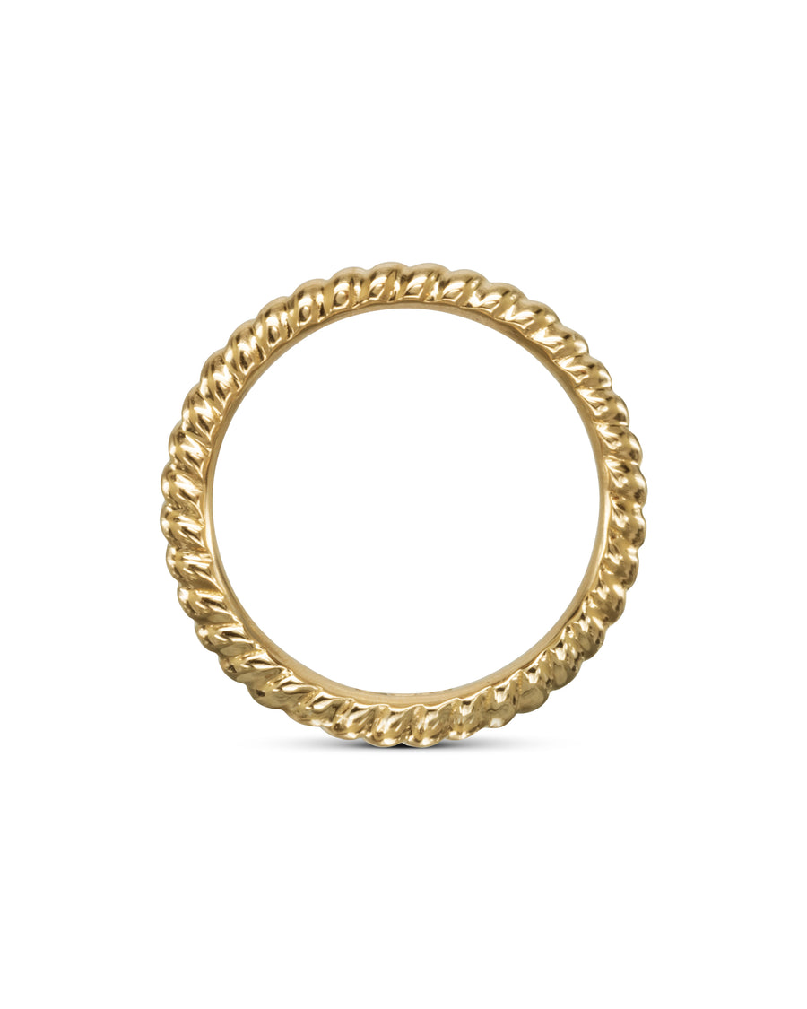 Gold twist wedding ring.