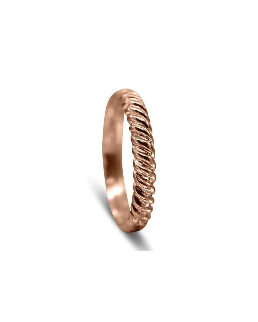 9ct rose gold twist wedding ring.