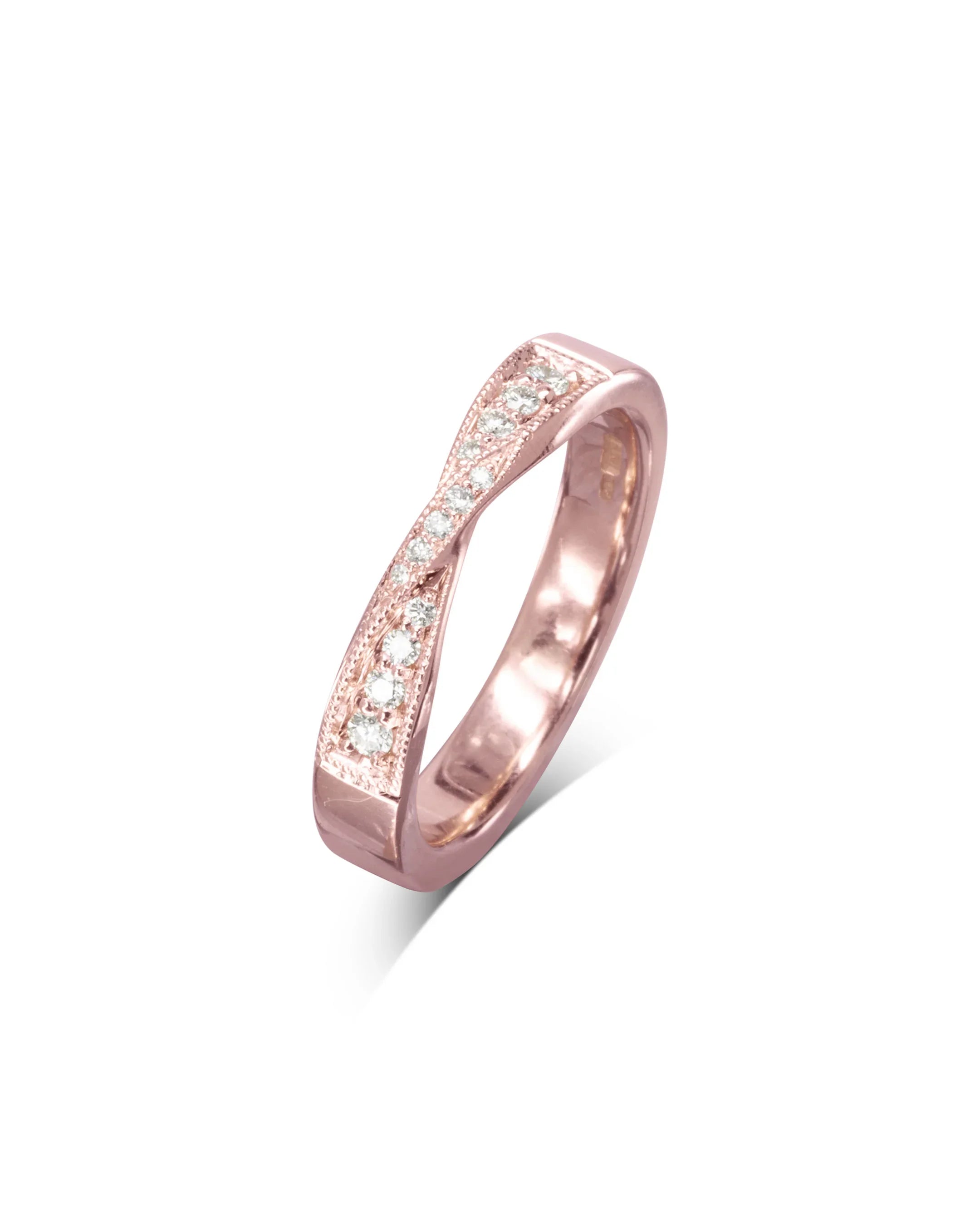Twist Vintage Rose Gold Diamond Eternity Ring Pruden and Smith