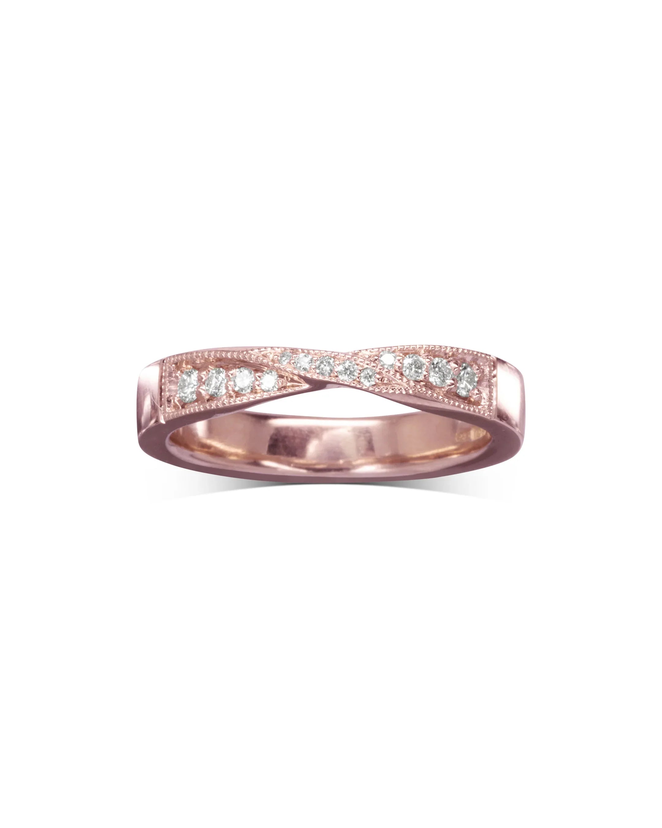 Twist Vintage Rose Gold Diamond Eternity Ring Pruden and Smith