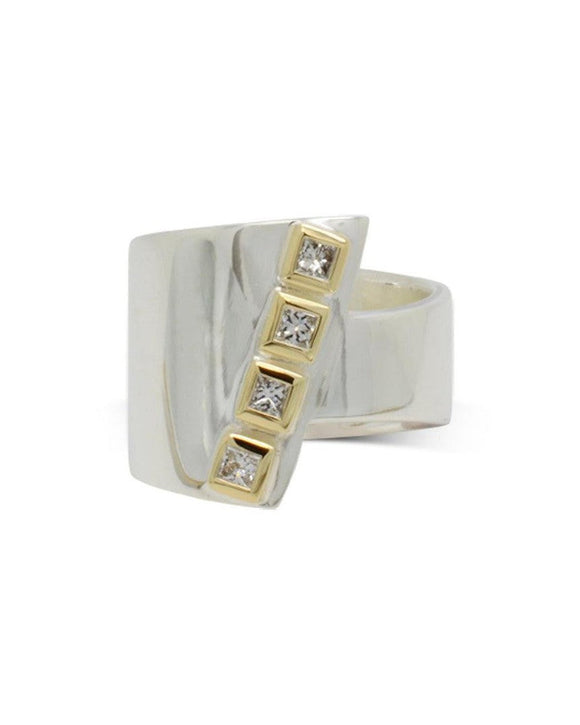 Wrap Princess Cut Diamond Dress Ring Ring Pruden and Smith