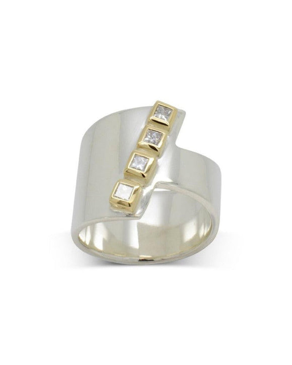 Wrap Princess Cut Diamond Dress Ring Ring Pruden and Smith