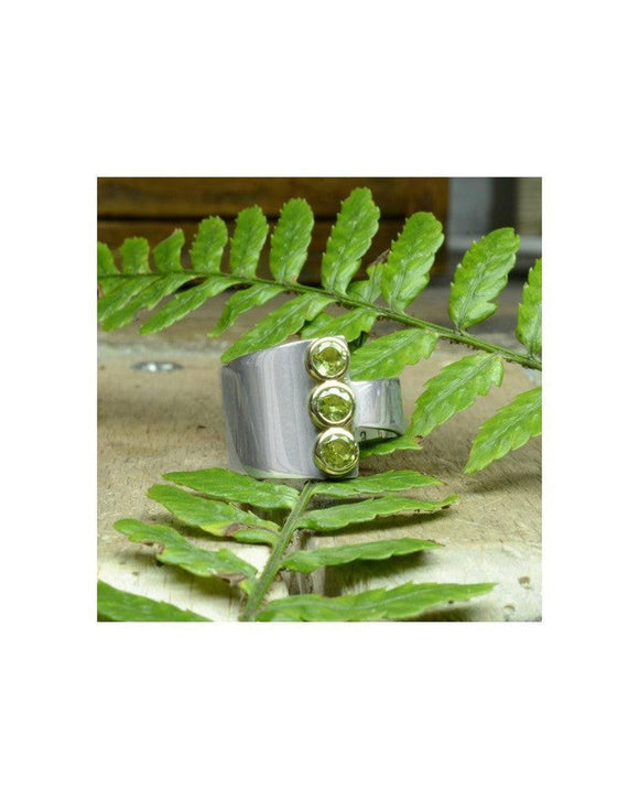 Wrap Round Silver Peridot Ring Ring Pruden and Smith