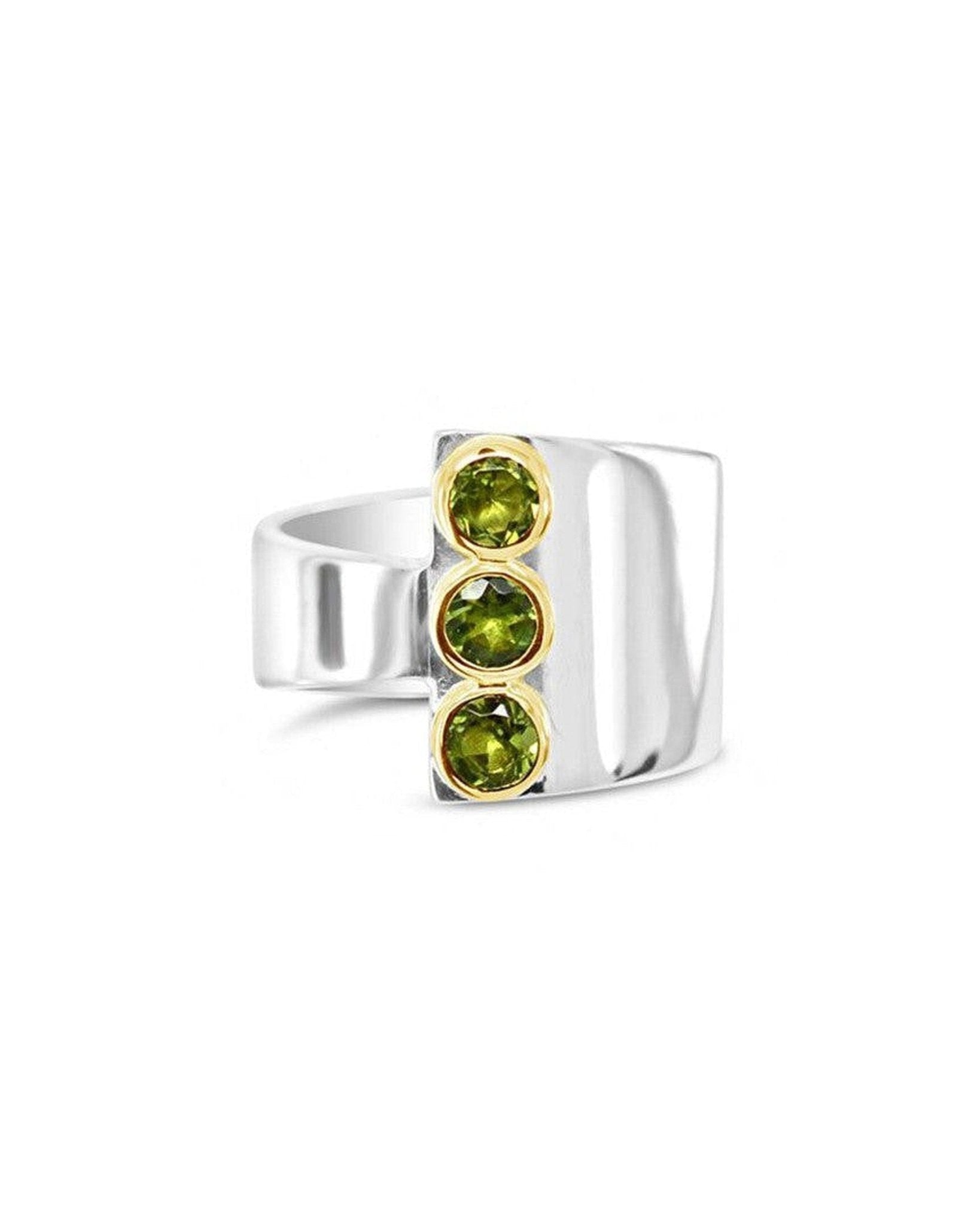 Wrap Round Silver Peridot Ring Ring Pruden and Smith