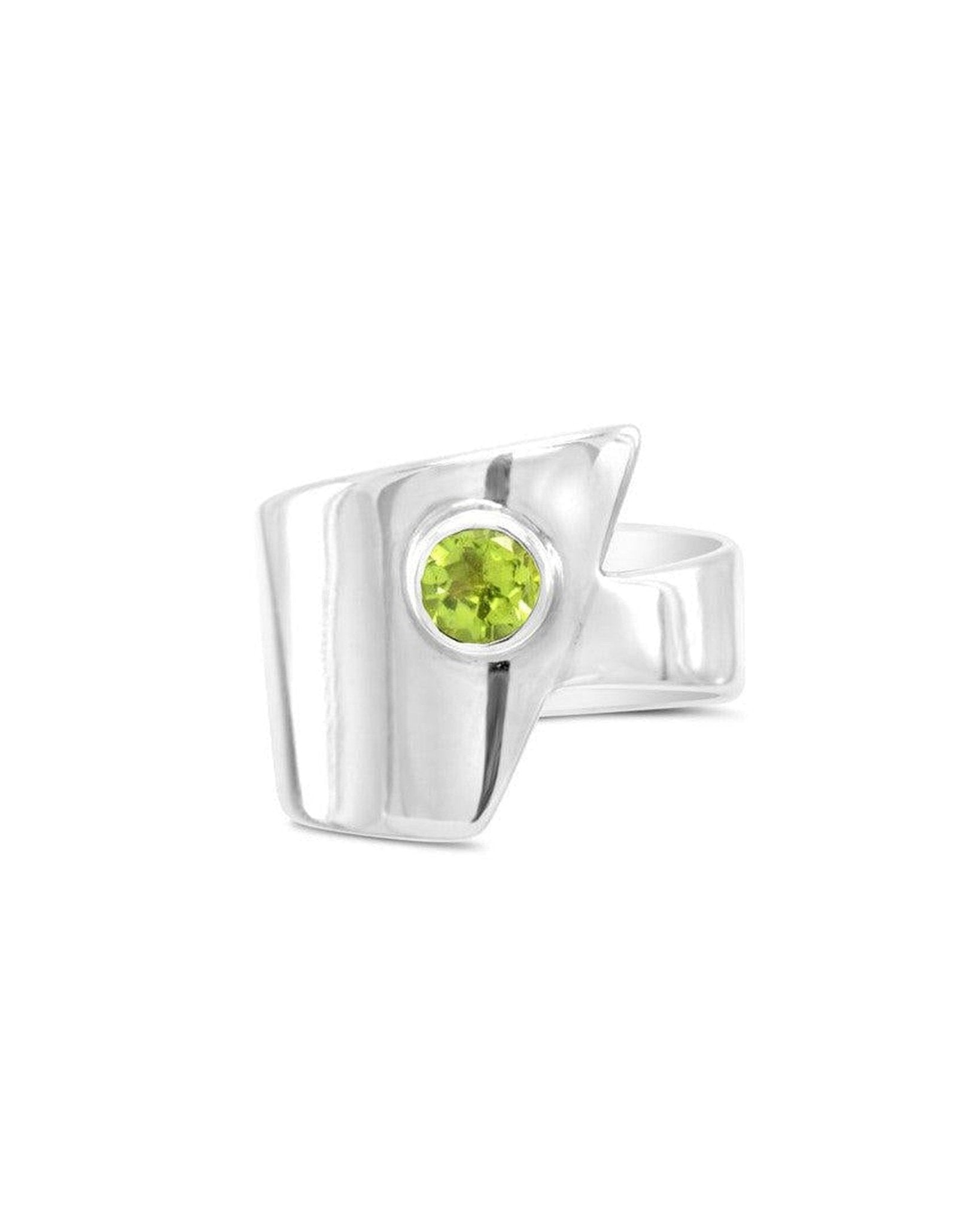 Wrap Round Silver Peridot Ring Ring Pruden and Smith Default Title