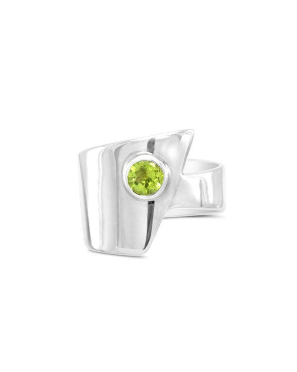 Wrap Round Silver Peridot Ring Ring Pruden and Smith Default Title