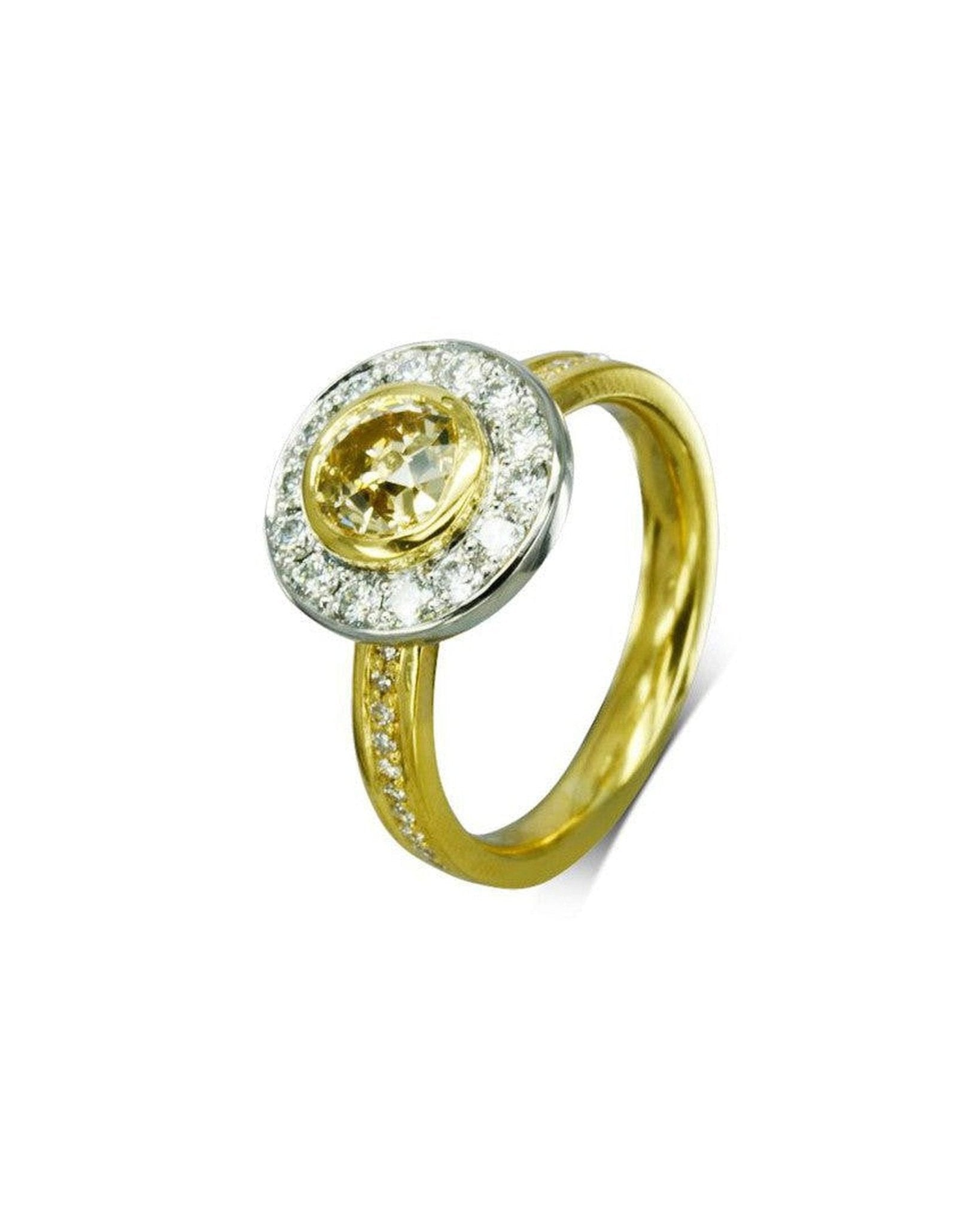 Yellow Diamond Cluster Ring Ring Pruden and Smith