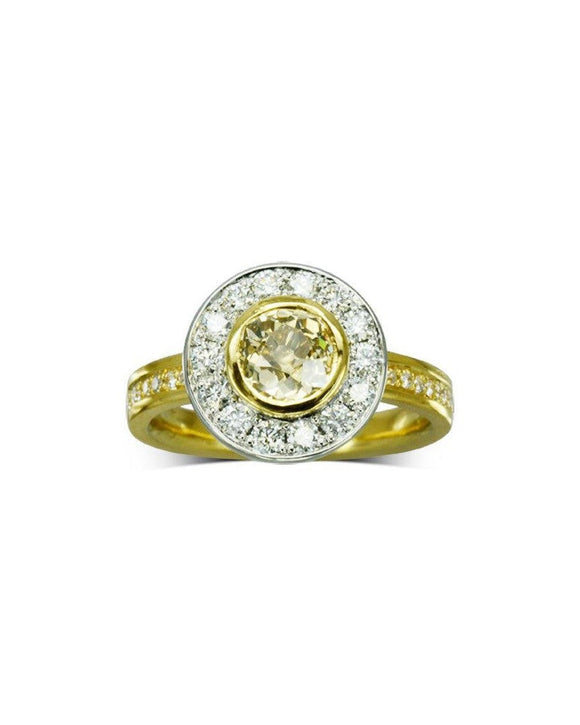 Yellow Diamond Cluster Ring Ring Pruden and Smith