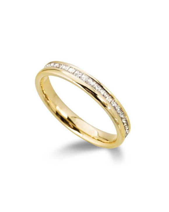 Yellow Gold Princess Cut Diamond Eternity Ring Ring Pruden and Smith