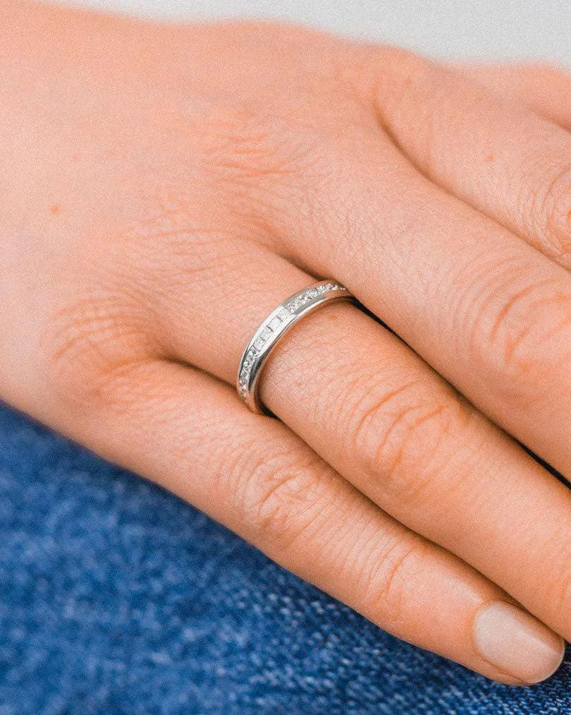 Yellow Gold Princess Cut Diamond Eternity Ring Ring Pruden and Smith