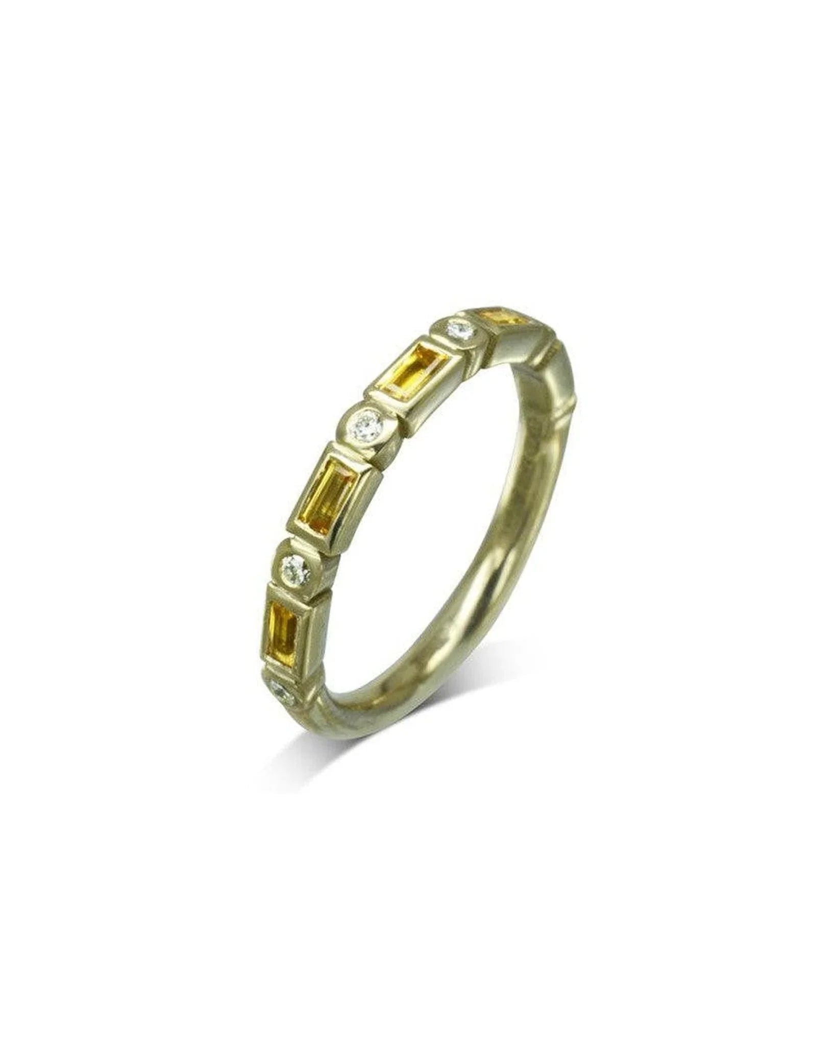 Yellow Sapphire Diamond Eternity Ring Ring Pruden and Smith