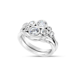 Water Bubbles Diamond Platinum Cluster Ring (Fitted Band Optional) Ring Pruden and Smith Platinum  