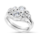 Bubbles Engagement Ring shown with Fitted Wedding Ring Ring Pruden and Smith Platinum  