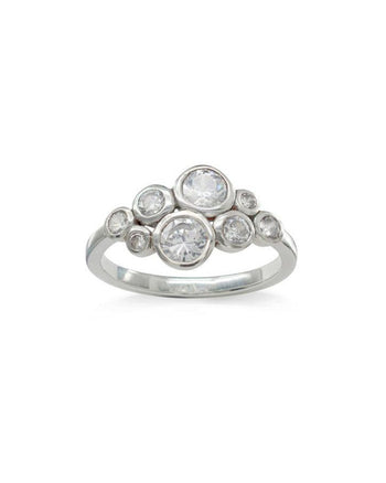 Water Bubbles Diamond Platinum Cluster Ring (Fitted Band Optional) Ring Pruden and Smith   