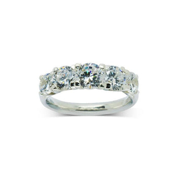 Four Claw Five Diamond Half Eternity Ring Ring Pruden and Smith 0.45ct-5mm approx.  