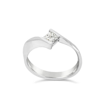 Flat Twist Princess Cut Diamond Engagement Ring Ring Pruden and Smith   