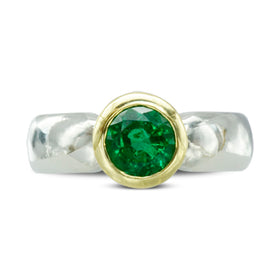 Modern Emerald Engagement Ring Ring Pruden and Smith   