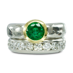 Modern Emerald Engagement Ring Ring Pruden and Smith   