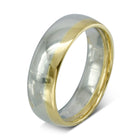 Two Tone Gold Court Shaped Wedding Band Ring Pruden and Smith   
