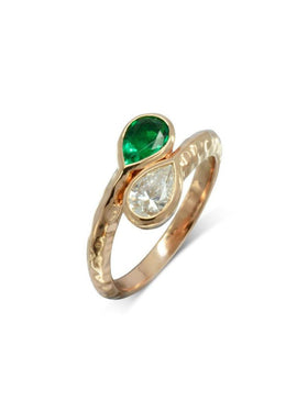 Moi et Toi Gold Emerald and Diamond Ring Ring Pruden and Smith   