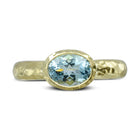 Hammered Gold Aquamarine Ring by Pruden and Smith | 16000024-peened-aquamarine-ring4.jpg