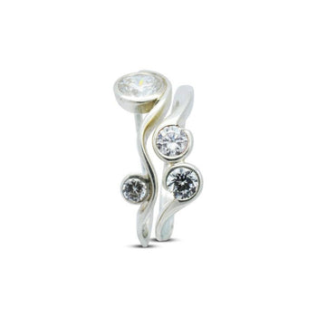Organic Swirl Diamond Ring Ring Pruden and Smith 18ct Rose Gold  