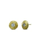 Nugget 9ct Gold Diamond Stud Earrings (Large) Earring Pruden and Smith   