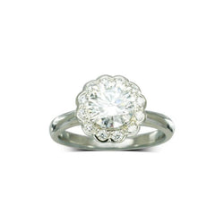 Scalloped Diamond Cluster Engagement Ring Ring Pruden and Smith   