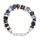 Rough Sapphire Bracelet With Hammered Silver Discs Bracelet Pruden and Smith   