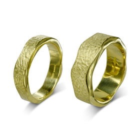 Narrow Textured Gold Partnership Ring Ring Pruden and Smith   