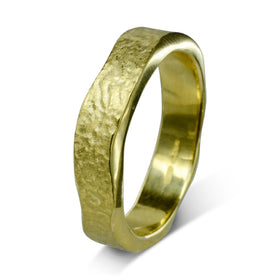 Narrow Textured Gold Partnership Ring Ring Pruden and Smith   