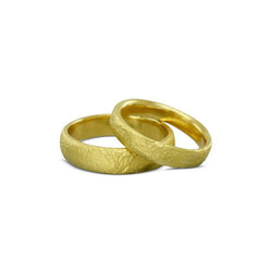 Textured Court Yellow Gold Wedding Band (3mm) Ring Pruden and Smith   