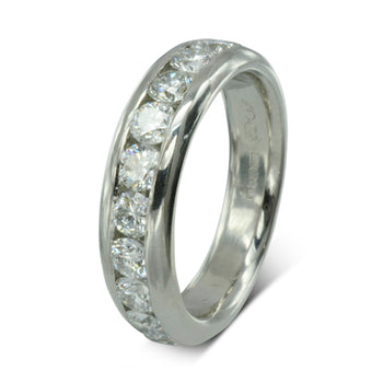 Court Round Brilliant Cut Diamond Full Eternity Ring (2ct) Ring Pruden and Smith Platinum  
